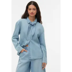 Camisa vaquera con lazo