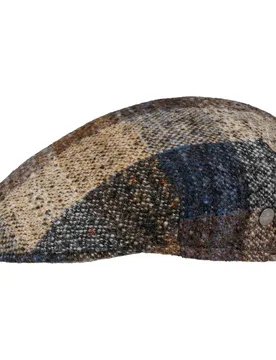 Siadona Wool Flat Cap by - brown-blue - Size: S (54-55 cm) - Lierys - FashionsVida