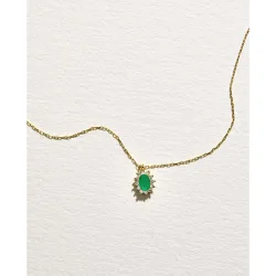 Colgante de oro con diamante y esmeralda