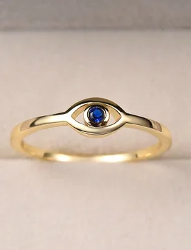 Pieza Anillo vintage azul con ojo malvado, anillo de mujer chapado en platino, regalo de joyería elegante, adecuado para uso diario 9 - Shein - FashionsVida