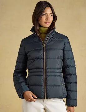 Showerproof Padded Funnel Neck Coat Navy female - Joules - FashionsVida