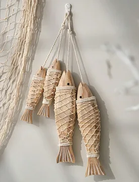 Piezas de peces de madera vintage tallados a mano, adecuados para decoración náutica de pared y accesorios de fotografía, se pueden regalar a amigo - Shein - FashionsVida
