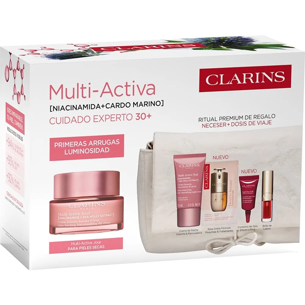 Estuche de regalo Cofre Experto Multi-Active Día Pieles Secas - Clarins - FashionsVida
