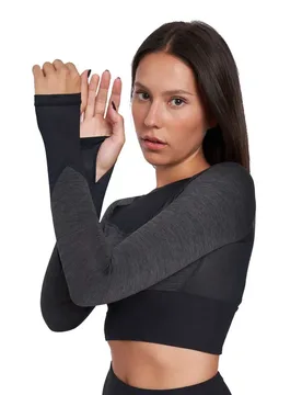 T-shirt à Manches Longues Pro Training Cropped Black Marl L - Umbro - FashionsVida