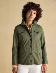 Pure Cotton Lightweight Utility Jacket Khaki female