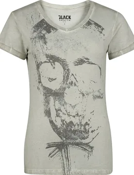 T-Shirt - S bis XXL - für Damen - Größe XXL - grau - Frauen - female - Black Premium by EMP - FashionsVida