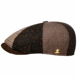 Anthon Patchwork Flat Cap by - brown - Size: S (54-55 cm)