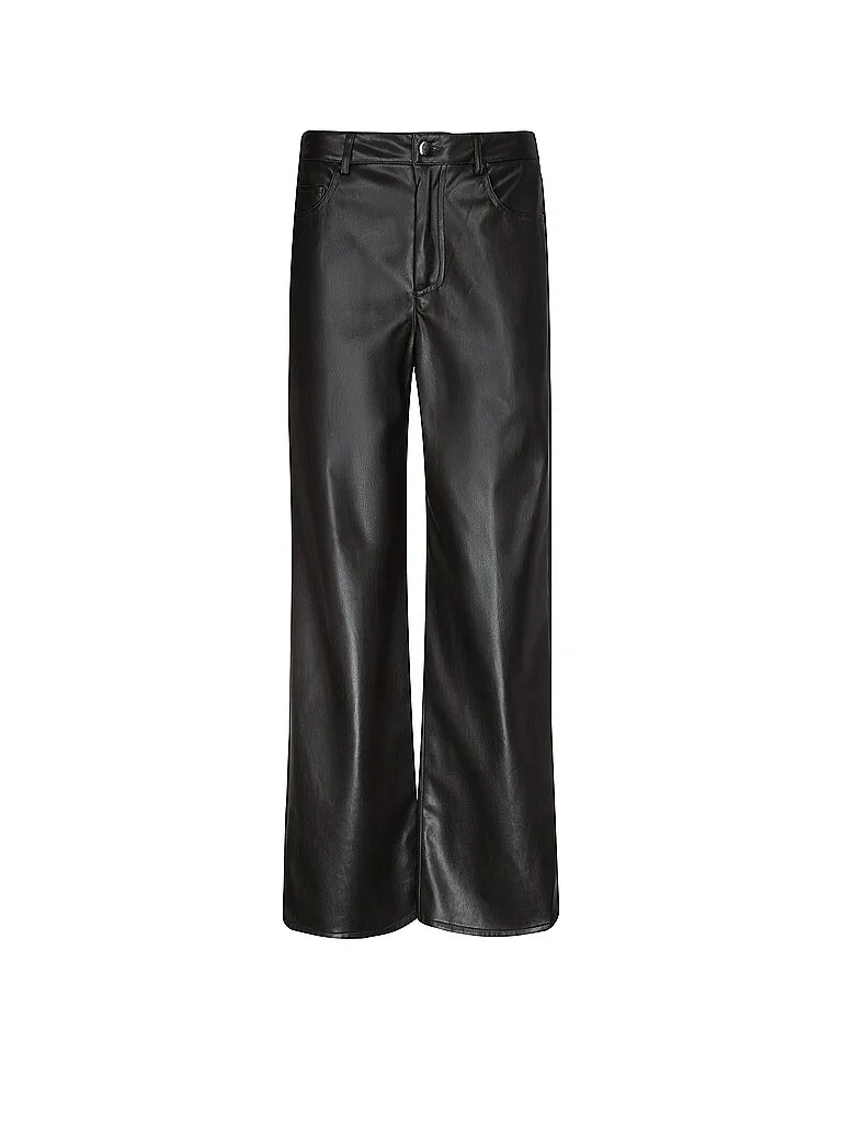 Pantaloni Marlene effetto pelle marrone 46 - monari - FashionsVida