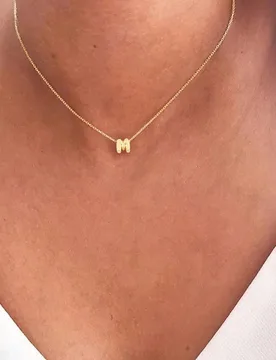 Collar con colgante de letra A-Z, collar de cadena de acero inoxidable para mujer I - Shein - FashionsVida