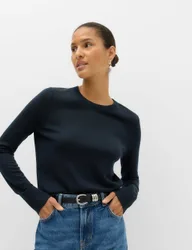 Pure Merino Crew Neck Jumper Bitter Chocolate female