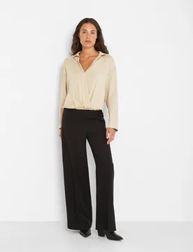 Pantalón palazzo de mujer con cintura elástica - Trucco - FashionsVida