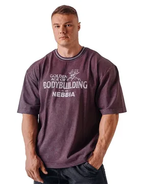 T-shirt à Manches Courtes X Olympia Heavyweight Cotton Bordo XL - Nebbia - FashionsVida