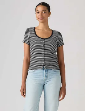 Rich Striped Button Through Top Black Mix female - Levi's - FashionsVida