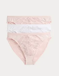 Pk Amelia Lace High Leg Knickers Cool Pink female