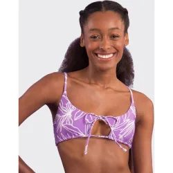 Top de bikini deportivo estampado con relleno