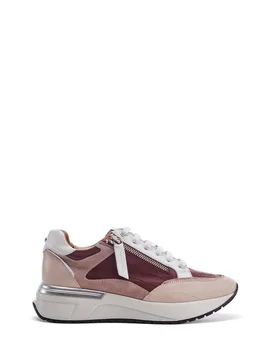Women's 'Beeli' Leather Wedge Trainers in Pink Size: 7 - Pink - Size: 7 - Moda in Pelle - FashionsVida