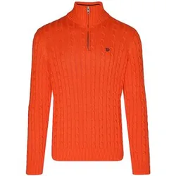 Maglione da uomo Preppy Cotton Cable 1/2 Zip arancione XL
