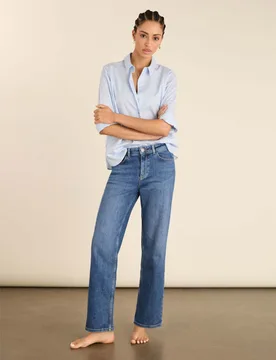 High Waisted Straight Leg Jeans Indigo female - Baukjen - FashionsVida