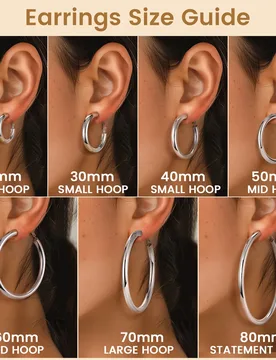 U7 20/30/40/50/60/70/80mm Hoop Earrings for Women Stainless Steel Hollow Tube Lightweight Hoops Size XS-XL Earrings Jewelry Gift - Aliexpress - FashionsVida