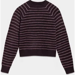 Jersey de mujer a rayas con cuello redondo
