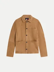 Hemdjacke aus Leder Braun XL