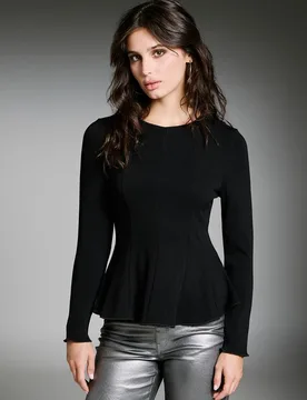 Camiseta de mujer de manga larga y cuello redondo - Only - FashionsVida