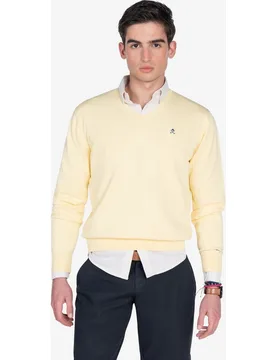 Harper & Neyer - Jersey de hombre liso con cuello de pico - Harper & Neyer - FashionsVida