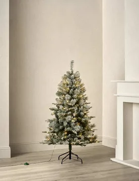 Ft Pre-Lit Snowy Monterey and Scots Pine Christmas Tree White Mix - M&S - FashionsVida