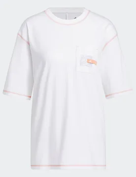 Sport Statement Boyfriend Pocket T-Shirt S White - Adidas - FashionsVida