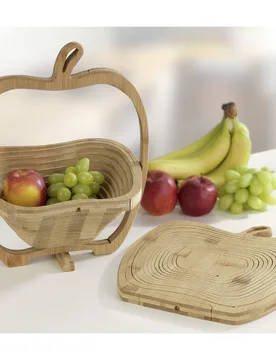Bambus Obstkorb faltbar, lebensmittelecht und antibakteriell - Maximex - FashionsVida