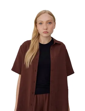 Camicia A Maniche Corte Fiona Chocolate XL - Makia - FashionsVida