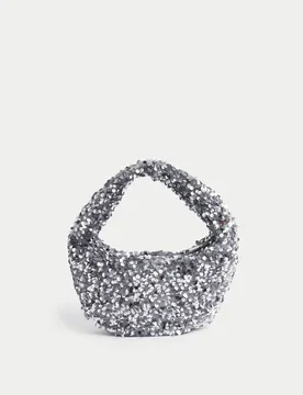 Kids' Sequin Handbag Silver female - M&S - FashionsVida