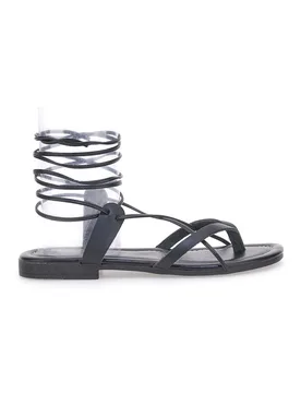 Sandali alla Schiava in Vera Pelle Neri 711 36 - PRIMA RIGA - FashionsVida