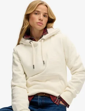 Superdry Damen Baumwolle Gesticktes Logo Finest Goods Hoodie Mit Lockerer Passform, Creme - Größe: 44 - 79.99 - FashionsVida