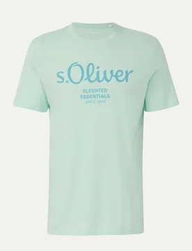 RED LABEL T-Shirt mit Label-Print Grün M - S. Oliver - FashionsVida