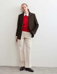 Pure Wool Tailored Herringbone Blazer Chocolate Mix female