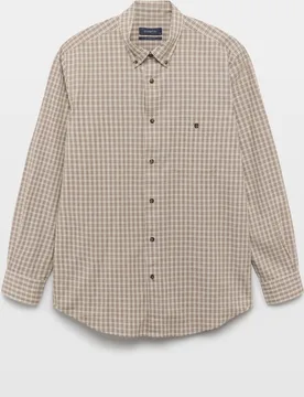 Camisa de sport villela cuadros fondo beige - Dustin - FashionsVida