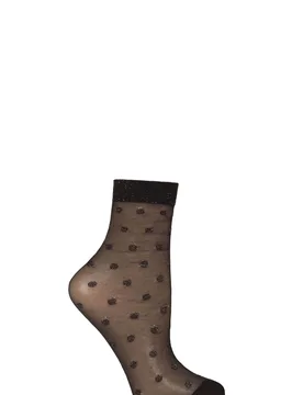 Women's 1 Pair Sparkle Spot Ankle Socks Black / Silver One Size - Black - Size: One Size - Charnos - FashionsVida