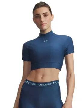 T-shirt à Manches Courtes Heatgear Crop Mock Blue M - Under armour - FashionsVida