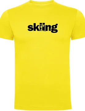 T-shirt à Manches Courtes Word Skiing Yellow L - Kruskis - FashionsVida