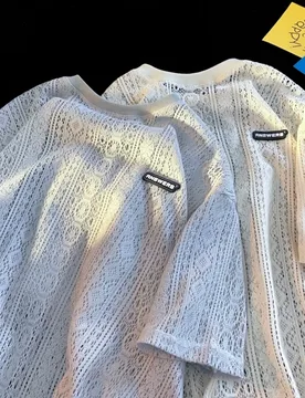 Summer Men's Mesh-Impacting Fashion T-Shirt - Loose-Fitting, Breathable, Unique Patterned Short Sleeve - Aliexpress - FashionsVida