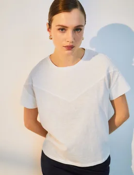 Camiseta de manga corta de algodón con estampado fantasía - Woman El Corte Inglés - FashionsVida