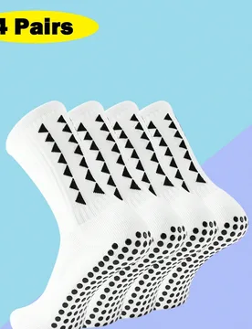 Pares de calcetines de fútbol para hombre con almohadillas antideslizantes de agarre para fútbol, baloncesto y deportes 1 pieza blanca + funda - Shein - FashionsVida