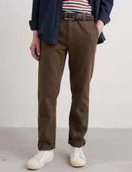 Slim Fit Linen Rich Herringbone Trousers Brown male