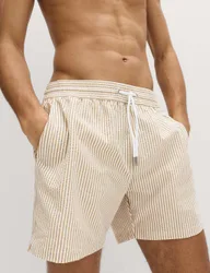 Seersucker Swim Shorts Sand male