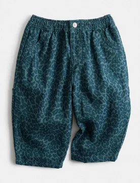 Pure Cotton Patterned Trousers (0 Months-5 Years) Teal male - M&S - FashionsVida