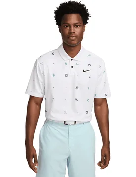 Golf Polo DriFit Tour Icon Print, weiss xxl - Nike - FashionsVida