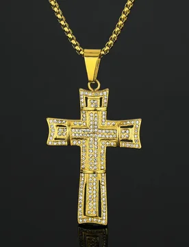 Religious Christ Jesus Cross Iced Out Bling CZ Pendant Men Gold Color Stainless Steel Christian Necklace for Women Jewelry Gift - Aliexpress - FashionsVida