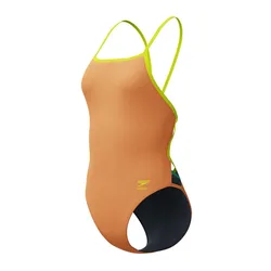 Fl Solid Tri Back Swimsuit Summer Orange / Hyper Yellow UK 30 Women