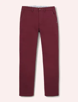 Baumwoll-Chino Diamant, Modern Fit#normale Größen#schlanke Größen#untersetzte Größen, Farbe Rot, 29, superweicher Baumwollstretch mit Hemdenstop - Walbusch - FashionsVida